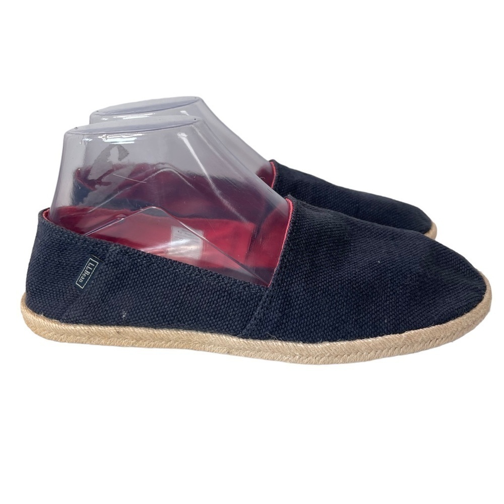 L.L. Bean Women's 280460 Navy Blue Slide On Canvas Flats Loafers Shoes Size 8